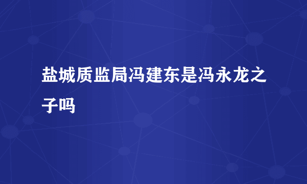 盐城质监局冯建东是冯永龙之子吗