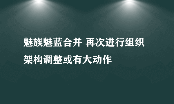 魅族魅蓝合并 再次进行组织架构调整或有大动作