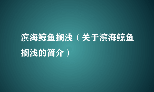 滨海鲸鱼搁浅（关于滨海鲸鱼搁浅的简介）