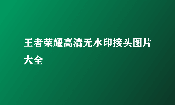 王者荣耀高清无水印接头图片大全