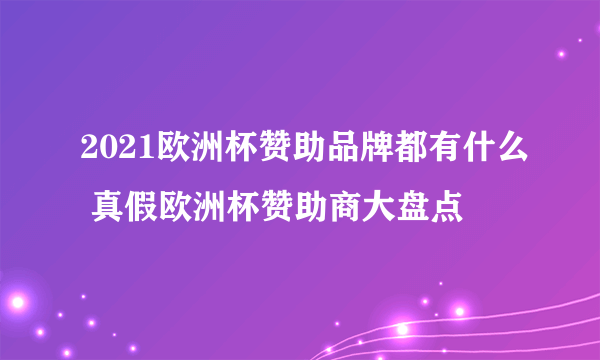 2021欧洲杯赞助品牌都有什么 真假欧洲杯赞助商大盘点