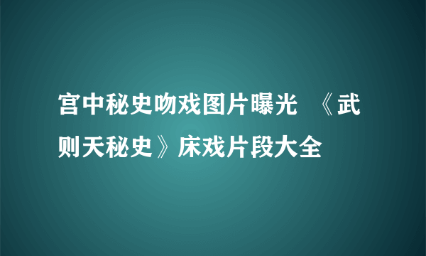 宫中秘史吻戏图片曝光  《武则天秘史》床戏片段大全