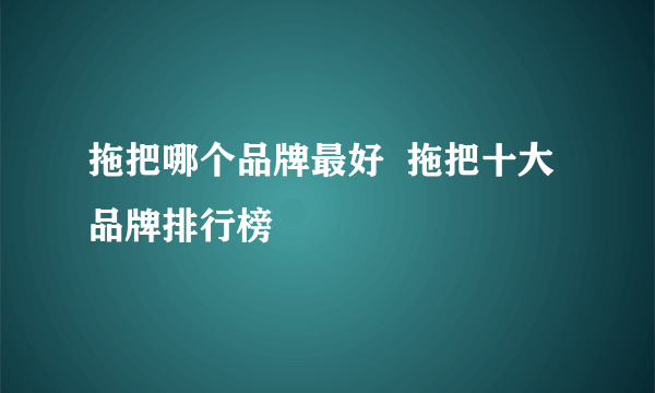 拖把哪个品牌最好  拖把十大品牌排行榜