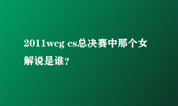 2011wcg cs总决赛中那个女解说是谁？