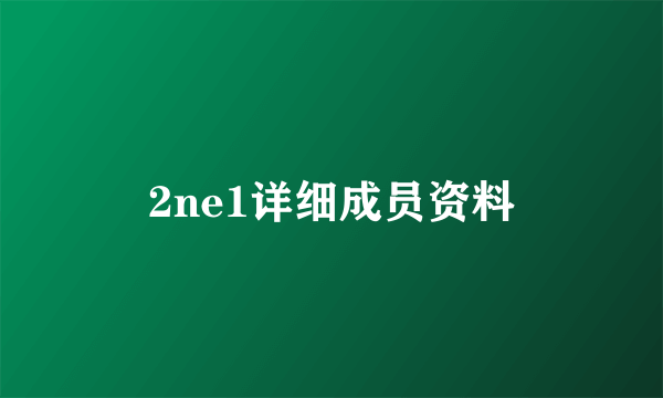 2ne1详细成员资料