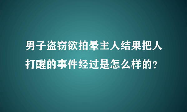 男子盗窃欲拍晕主人结果把人打醒的事件经过是怎么样的？