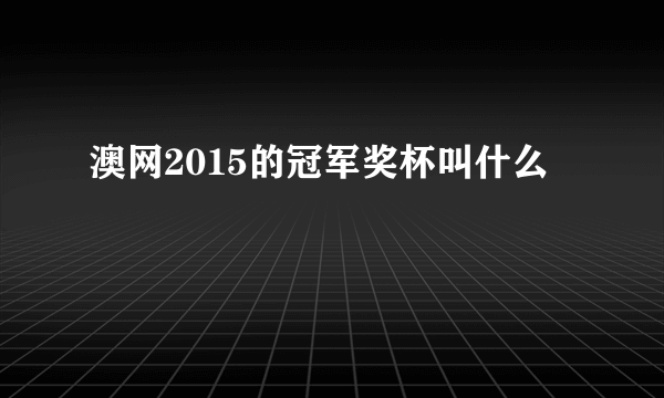 澳网2015的冠军奖杯叫什么