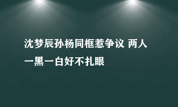 沈梦辰孙杨同框惹争议 两人一黑一白好不扎眼