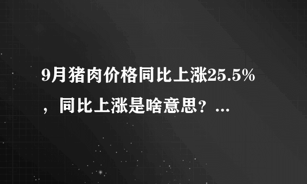 9月猪肉价格同比上涨25.5%，同比上涨是啥意思？到底涨没涨？