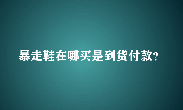 暴走鞋在哪买是到货付款？