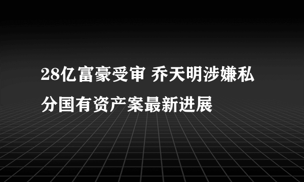 28亿富豪受审 乔天明涉嫌私分国有资产案最新进展