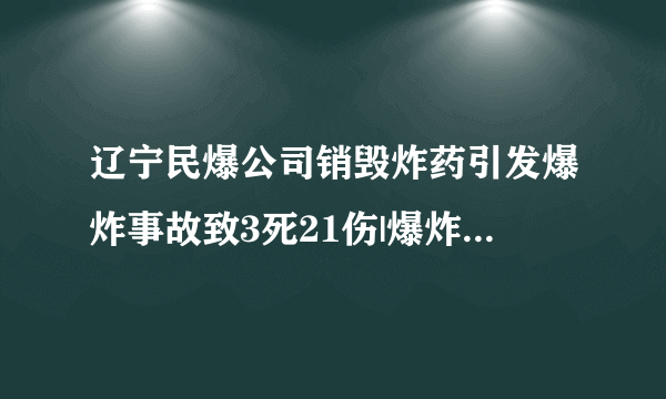 辽宁民爆公司销毁炸药引发爆炸事故致3死21伤|爆炸|民爆|辽宁_飞外新闻