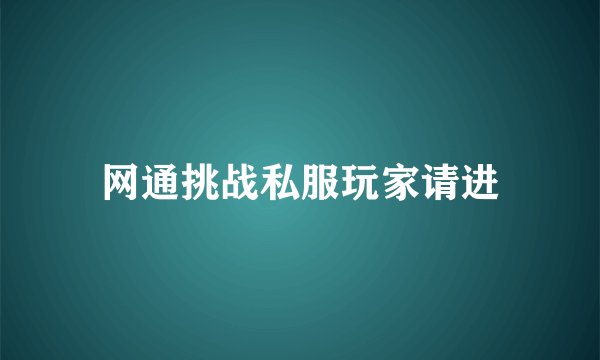 网通挑战私服玩家请进