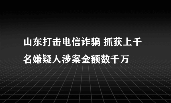 山东打击电信诈骗 抓获上千名嫌疑人涉案金额数千万