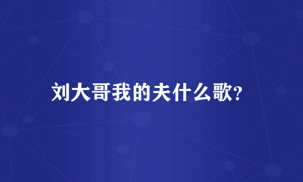 刘大哥我的夫什么歌？