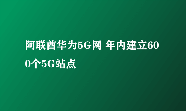 阿联酋华为5G网 年内建立600个5G站点