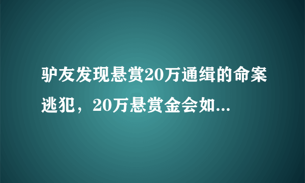 驴友发现悬赏20万通缉的命案逃犯，20万悬赏金会如何发放？