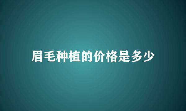 眉毛种植的价格是多少