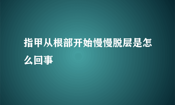 指甲从根部开始慢慢脱层是怎么回事