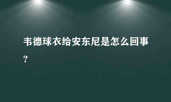 韦德球衣给安东尼是怎么回事？