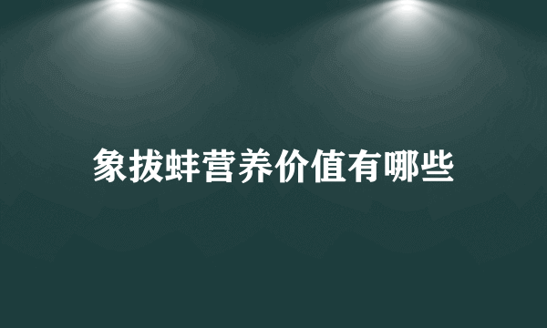 象拔蚌营养价值有哪些