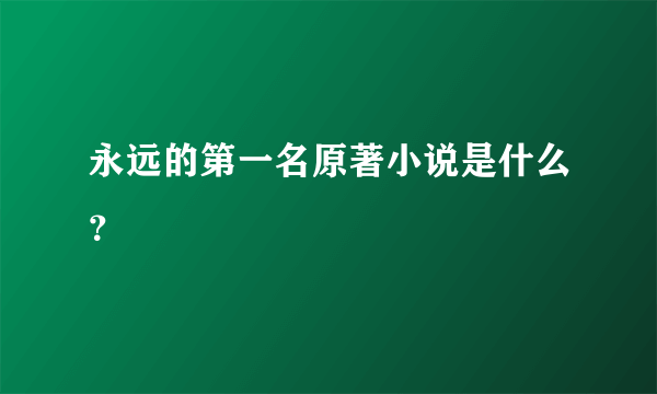 永远的第一名原著小说是什么？