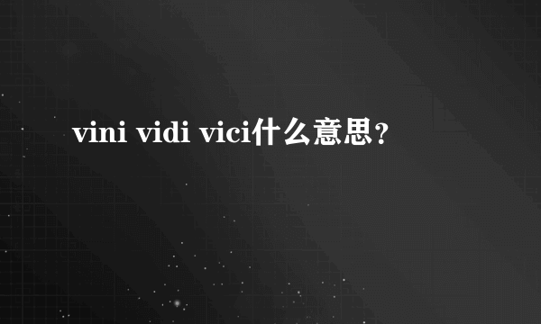 vini vidi vici什么意思？