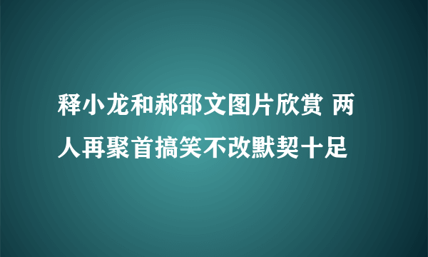 释小龙和郝邵文图片欣赏 两人再聚首搞笑不改默契十足