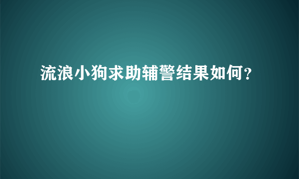 流浪小狗求助辅警结果如何？