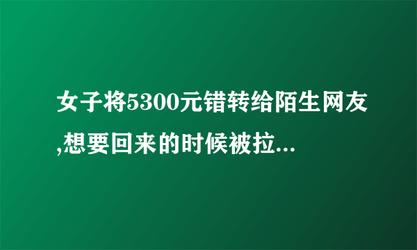 女子将5300元错转给陌生网友,想要回来的时候被拉黑。如果你遇到这种情况会怎么办？