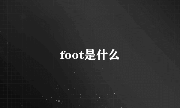 foot是什么