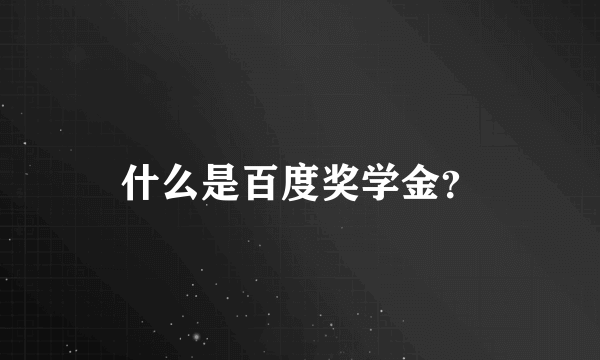 什么是百度奖学金？