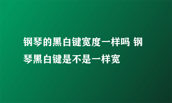 钢琴的黑白键宽度一样吗 钢琴黑白键是不是一样宽