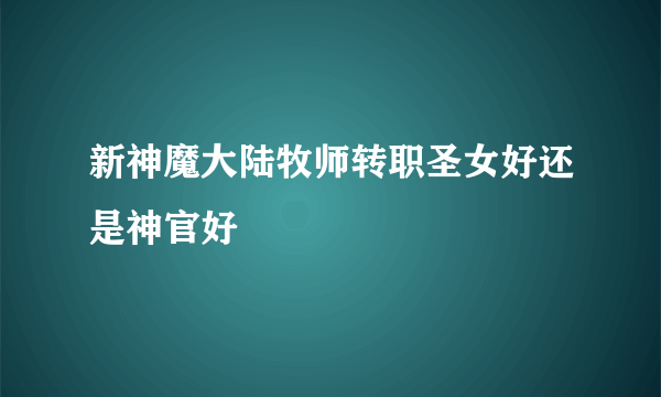 新神魔大陆牧师转职圣女好还是神官好