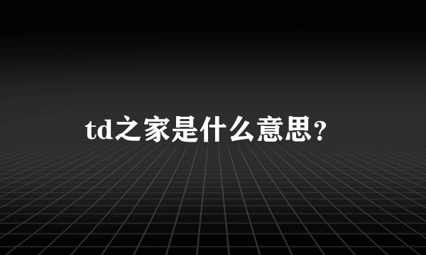 td之家是什么意思？