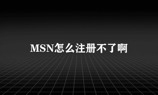 MSN怎么注册不了啊