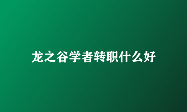 龙之谷学者转职什么好