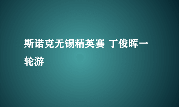 斯诺克无锡精英赛 丁俊晖一轮游