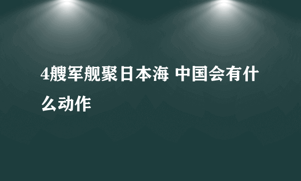 4艘军舰聚日本海 中国会有什么动作