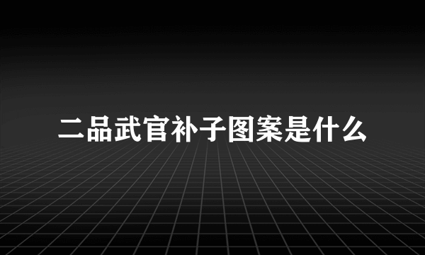 二品武官补子图案是什么