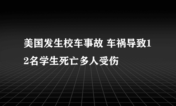 美国发生校车事故 车祸导致12名学生死亡多人受伤