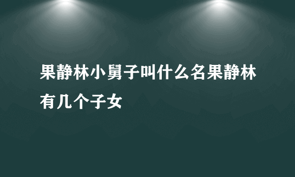 果静林小舅子叫什么名果静林有几个子女