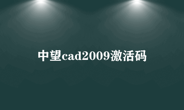 中望cad2009激活码