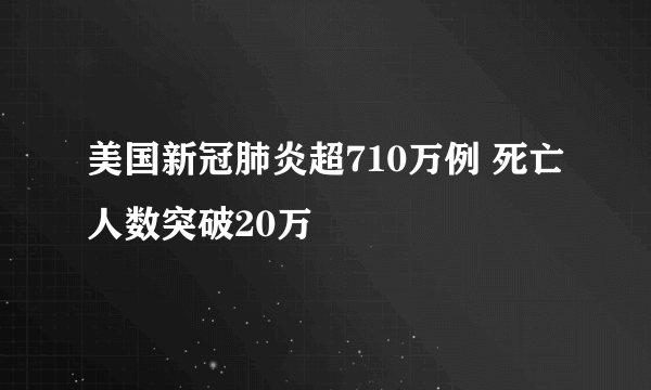 美国新冠肺炎超710万例 死亡人数突破20万