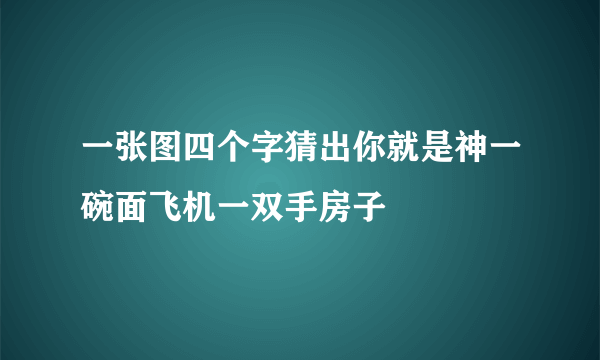 一张图四个字猜出你就是神一碗面飞机一双手房子