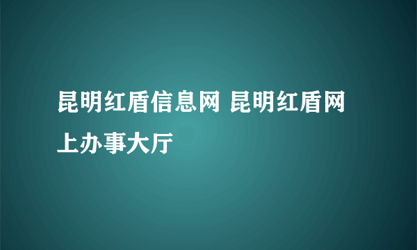 昆明红盾信息网 昆明红盾网上办事大厅