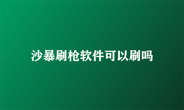 沙暴刷枪软件可以刷吗