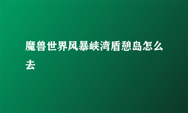 魔兽世界风暴峡湾盾憩岛怎么去