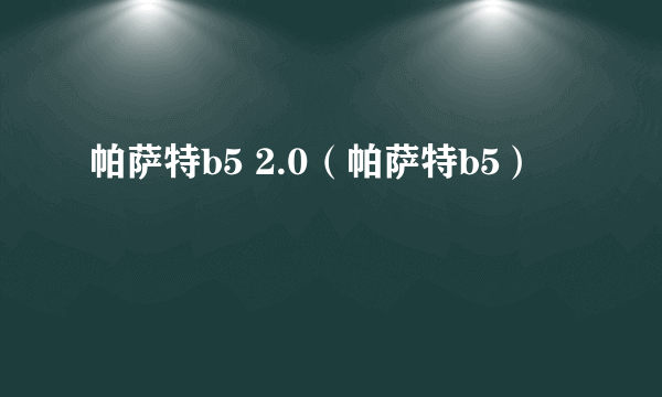 帕萨特b5 2.0（帕萨特b5）