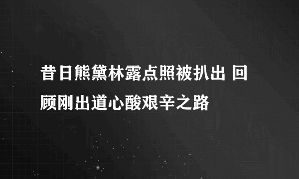 昔日熊黛林露点照被扒出 回顾刚出道心酸艰辛之路